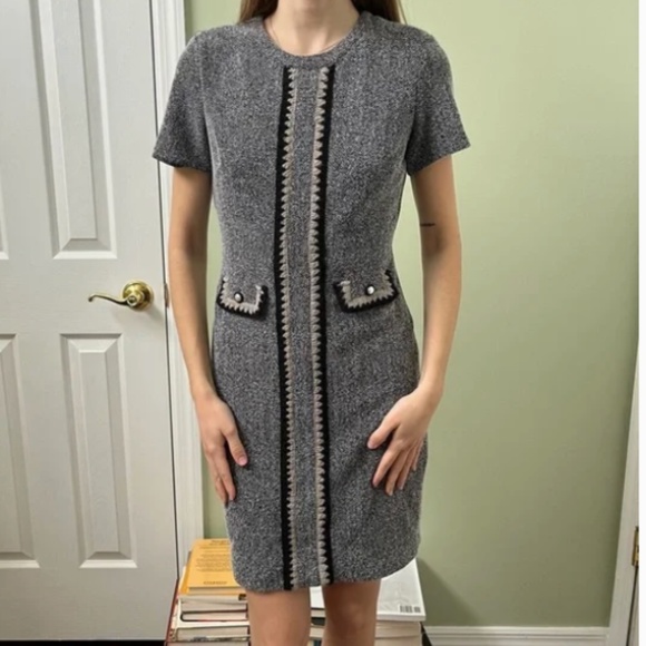 knit tweed short sleeve dress 6 - Picture 3 of 11